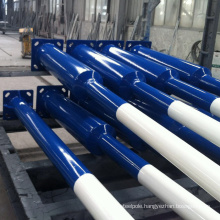 Galvanizing and powder coating street lighting steel pole with customized height